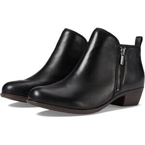 Lucky Brand Womens Basel Ankle Booties US 8 Wide EU 39 Black Leather NIB